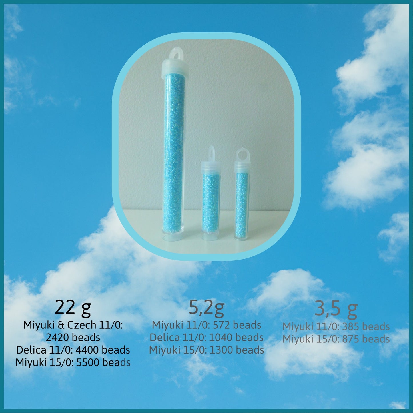 Miyuki 11/0, 11-4702, perles de rocaille, bleu arctique glacé givré arc-en-ciel mat AB, 50 g, 22 g, 5,2 g, 3,5 g, vente en gros disponible, perles de rocaille japonaises